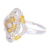 White & Yellow Gold Goddess Ring