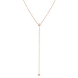 Bezel Diamond Lariat Necklace