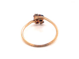 Victorian Three Leaf Clover Diamond Ruby Sapphire Ring 18K Gold Ring