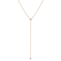 Bezel Diamond Lariat Necklace